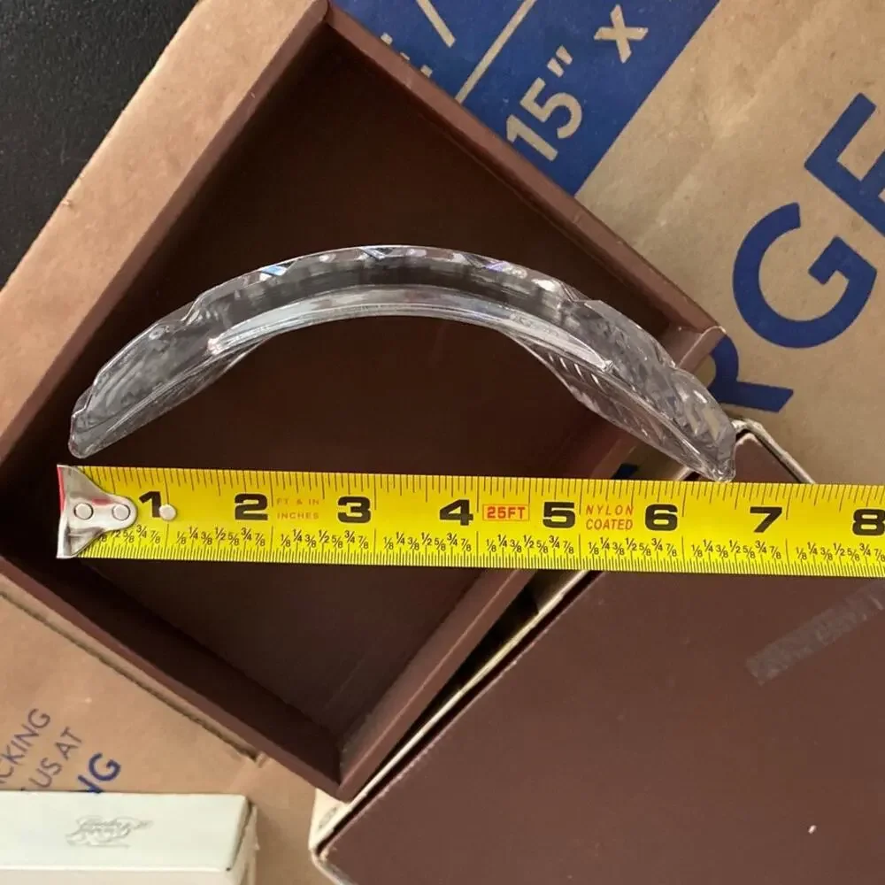 TWO Cristal d'Arques Lead Crystal Picture Frames Curved Wedding France 4